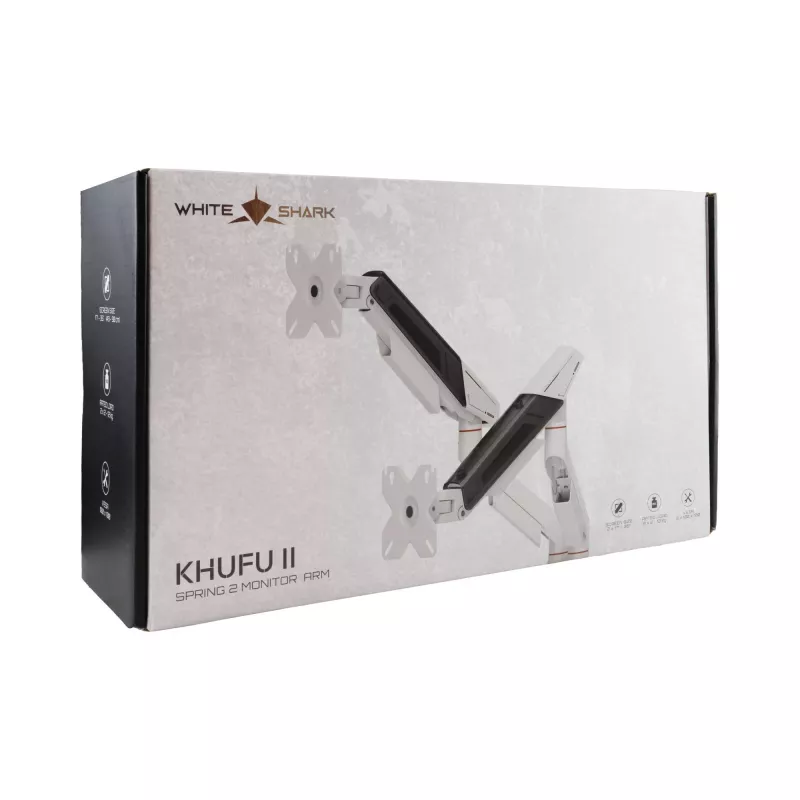 White Shark KHUFU-II GMS-3211 / Stolový držiak pre 2 monitory