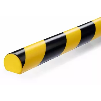 Durable S32R podlahový káblový mostík, PVC, čierny/žltý, zaoblený, 1000 mm