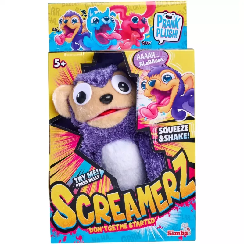 SIMBA ScreamerZ Plyšová opica s pískadlom, hnedá, 20 cm