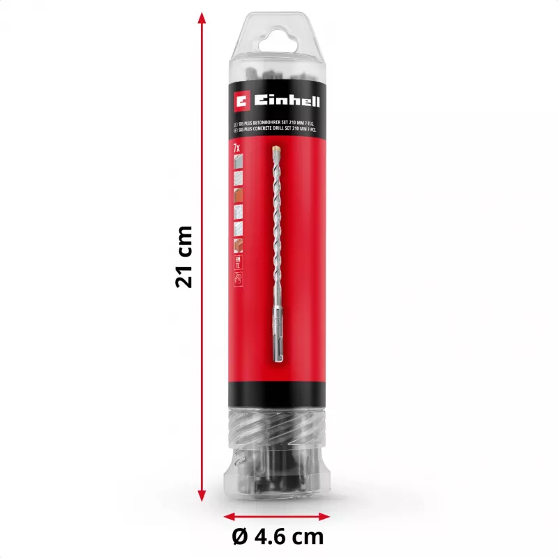EINHELL-KWB SDS-plus Sada vrtákov do kladiva, Ø 6-14 mm (7-dielna, 210 mm)