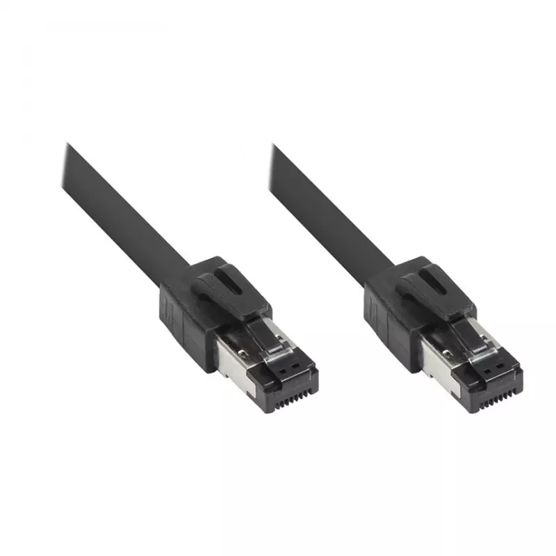 GoodConnections RNS® Cat.8.1 S/FTP patch kábel, 0,5m, čierny, LSZH, 40 Gbit/s, 2000 MHz