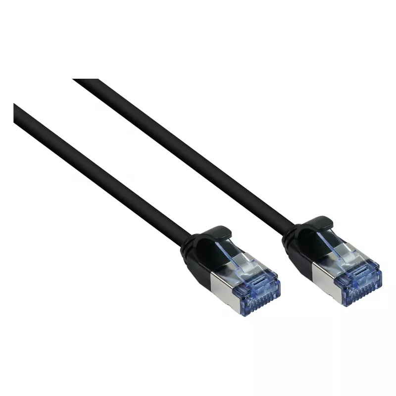 GoodConnections RNS® SlimLine Cat.6A U/FTP patch kábel, LSZH, 500MHz, meď, čierna, 2m