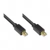 GoodConnections Mini DisplayPort 1.2 kábel, konektor samec na konektor samec, pozlátený, čierny, 1 m