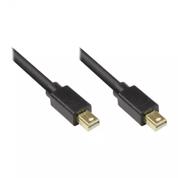 GoodConnections Mini DisplayPort 1.2 kábel, konektor samec na konektor samec, pozlátený, čierna, 1 m