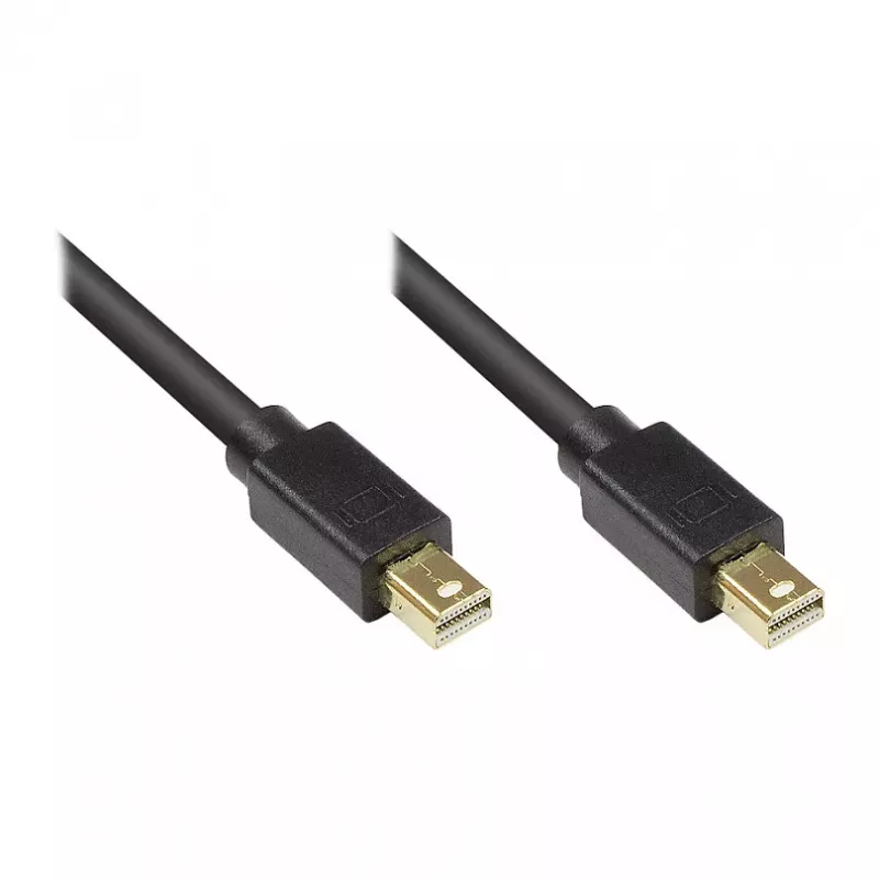 GoodConnections Mini DisplayPort 1.2 kábel, konektor samec na konektor samec, pozlátený, čierny, 1 m