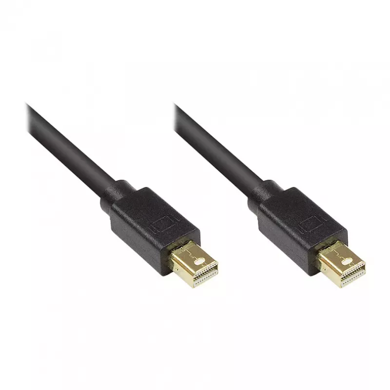 GoodConnections Mini DisplayPort 1.1 kábel, konektor samec na konektor samec, pozlátený, čierny, 5 m