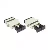 GoodConnections SC/UPC Duplex optický adaptér, OM2 Multimode, keramická objímka, plastové puzdro, s prírubou, sivá (LW-K207)