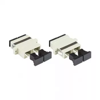 GoodConnections SC/UPC Duplex optický adaptér, OM2 Multimode, keramická objímka, plastové puzdro, s prírubou, sivá (LW-K207)
