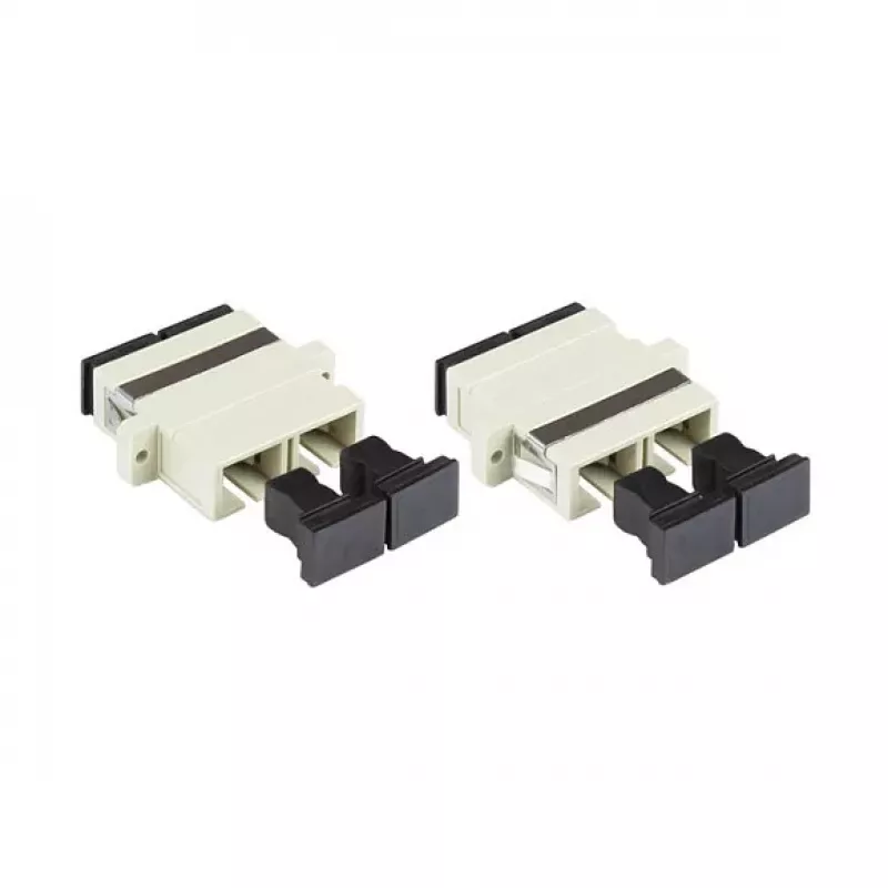 GoodConnections SC/UPC Duplex optický adaptér, OM2 Multimode, keramická objímka, plastové puzdro, s prírubou, sivá (LW-K207)