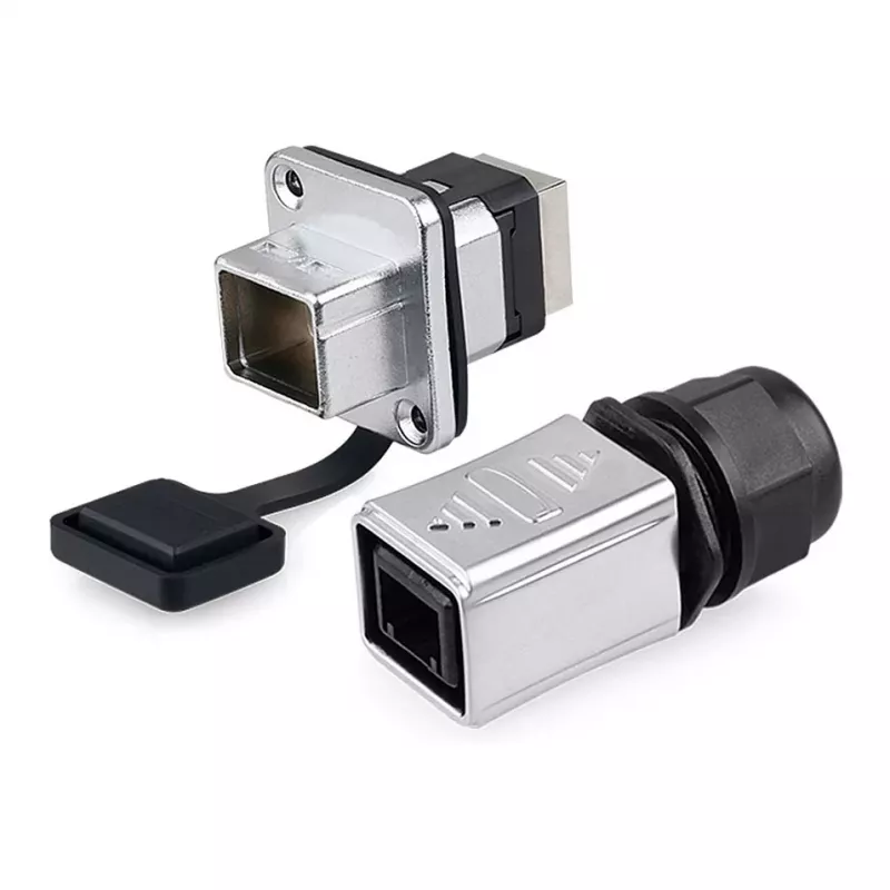 GoodConnections Industrial Connector S6 - neosadený konektor samec, RJ45 výrez, kov, Good Connections®