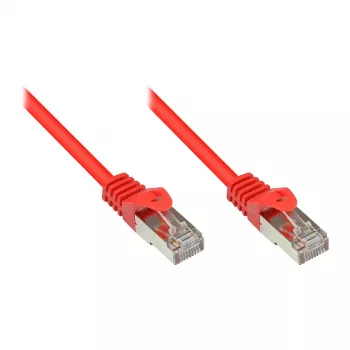 GoodConnections Alcasa Cat5e RJ-45 patch kábel, 0,15 m, červená, pozlátené kontakty