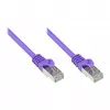GoodConnections Alcasa prepojovací kábel RJ45, Cat5e, UTP, 0,15m, pozlátený, fialový