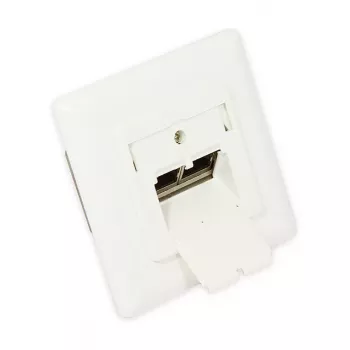 GoodConnections sieťová zásuvka Cat. 6, 2xRJ45, tienená, pod omietku, dizajnovo kompatibilná, vertikálny vstup kábla, perlová biela RAL 1013 (GC-N0025)