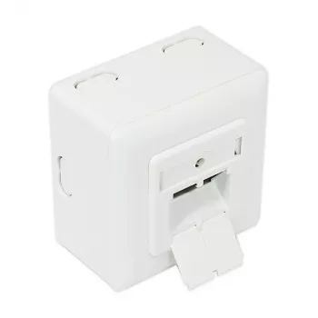 GoodConnections Cat.6 sieťová zásuvka, 2xRJ45, tienená, na omietku, vertikálny vstup kábla, signálna biela RAL9003 (GC-N0026)