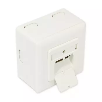 GoodConnections Cat.6 sieťová nástenná zásuvka, 2xRJ45, tienená, na omietku, perlová biela RAL1013, GC-N0027