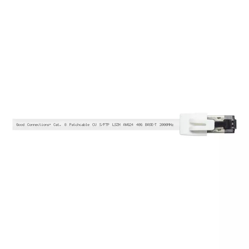 GoodConnections RNS® Cat.8.1 S/FTP patch kábel, PiMF, LSZH, 2000MHz, 40Gbit/s, biely, 0,5m