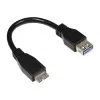 GoodConnections USB 3.0 OTG adaptérový kábel, Micro USB B konektor samec na USB-A konektor samica, čierny, 0,1 m