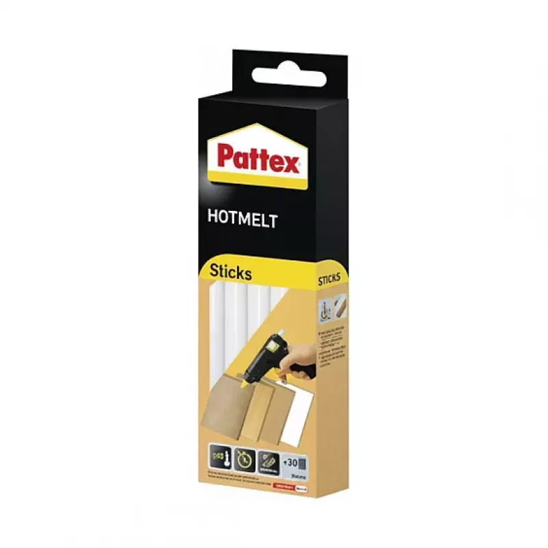 Pattex tavné lepiace tyčinky Hot Supermatic, 9H PTK6, 6 x 200 mm, priemer 11 mm, transparentné