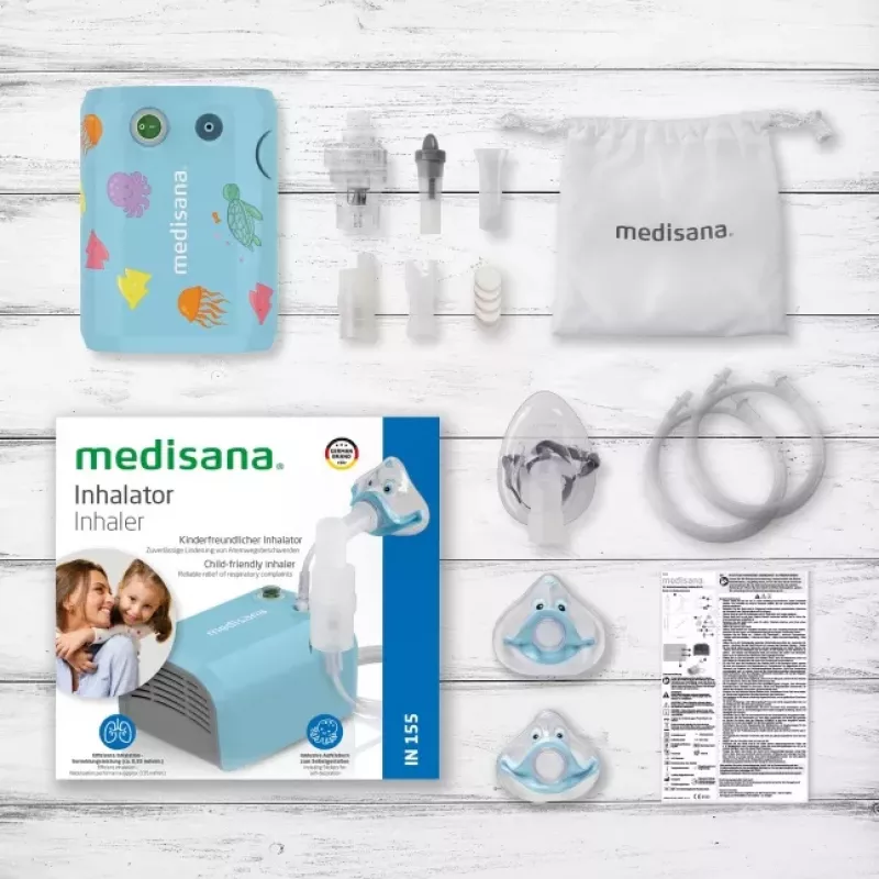 MEDISANA inhalátor IN 155 kompresorový rozprašovač biela/modrá