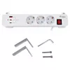 Equip predlžovacia lišta CEE 7/7 90° na 3x Schuko / 2x USB-C + USB-A, biela, 1,5m