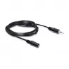 DELOCK audio predlžovací kábel 3,5 mm jack konektor samec na konektor samica 3 m čierny