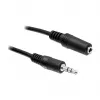 DELOCK audio predlžovací kábel 3,5 mm jack konektor samec na konektor samica 3 m čierny