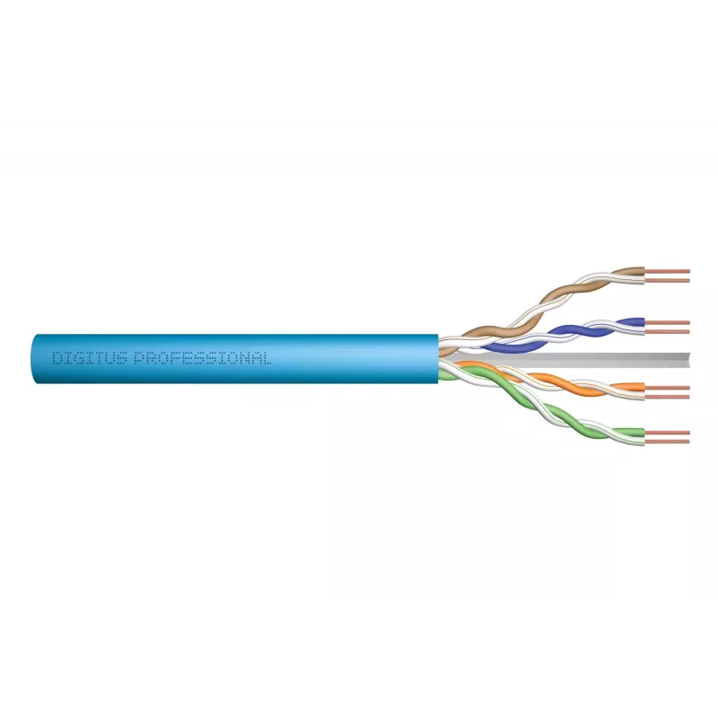 DIGITUS Cat.6A U/UTP B2ca AWG 23/1 LSOH 100m modrý inštalačný kábel