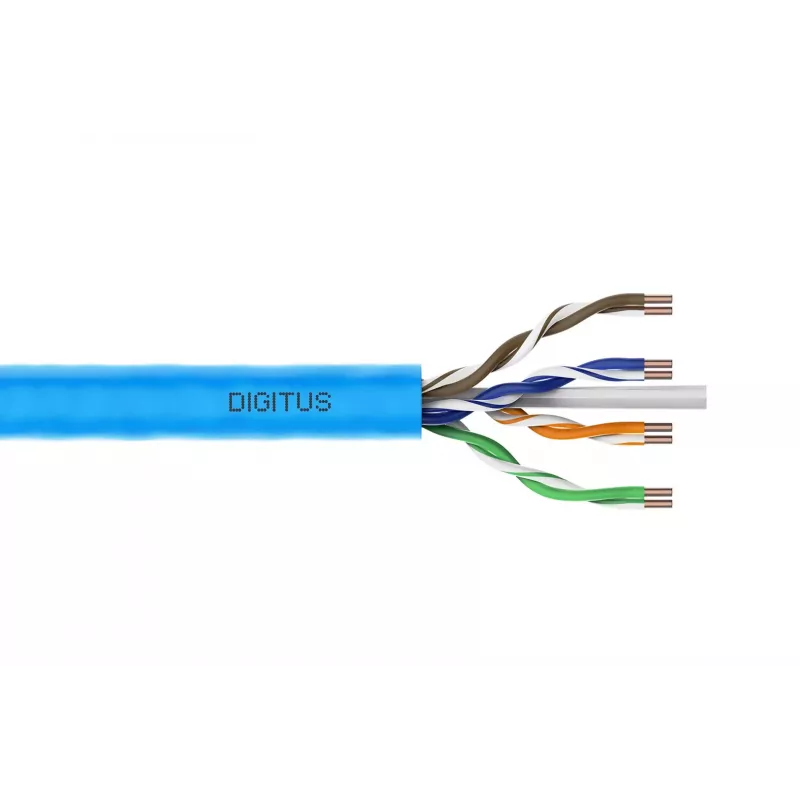 DIGITUS Cat.6A U/UTP B2ca AWG 23/1 LSOH 100m modrý inštalačný kábel