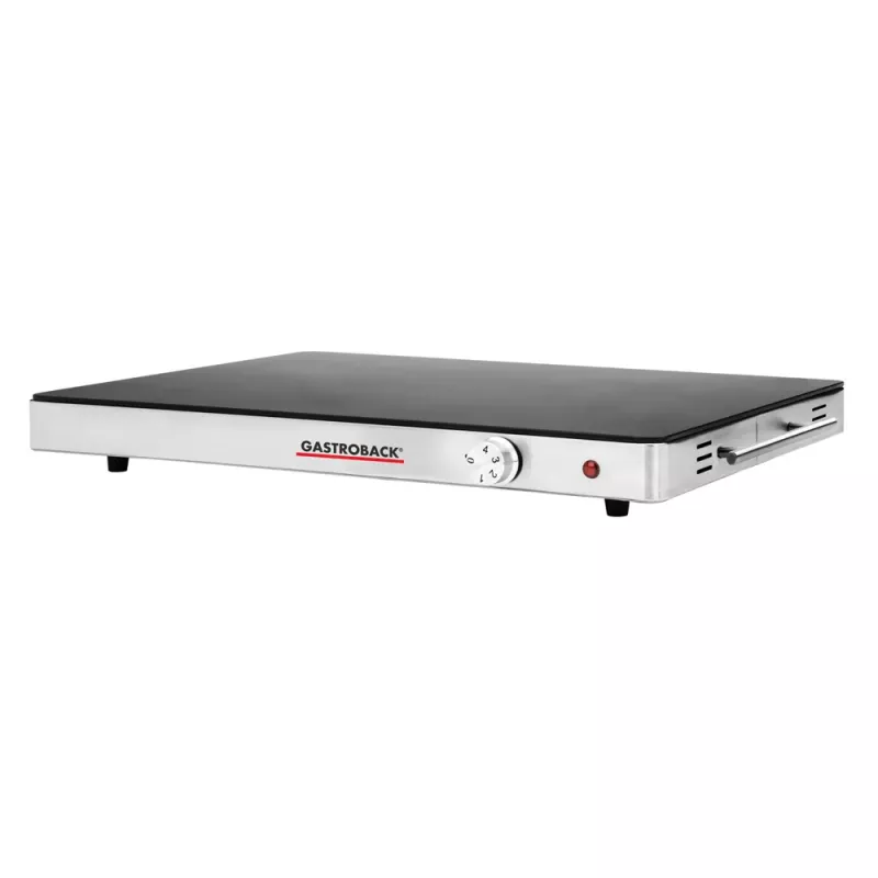 Gastroback 42491 Design ohrievacia platňa – 200 W, nehrdzavejúca oceľ a sklo, 120 °C