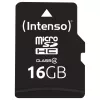 Intenso 16GB MicroSDHC Class 4 pamäťová karta s SD adaptérom, až 21 MB/s rýchlosť čítania, čierna