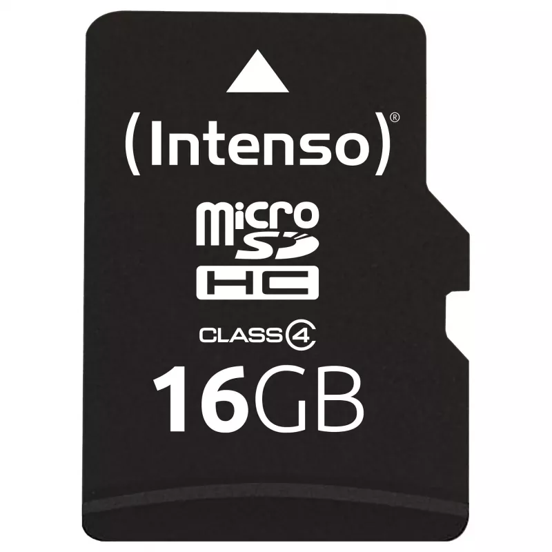 Intenso 16GB MicroSDHC Class 4 pamäťová karta s SD adaptérom, až 21 MB/s rýchlosť čítania, čierna
