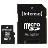 Intenso 16GB MicroSDHC Class 4 pamäťová karta s SD adaptérom, až 21 MB/s rýchlosť čítania, čierna