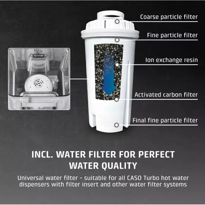 CASO HW 666 Inox Turbo dávkovač horúcej vody 2,7L 2600W nerez/čierna