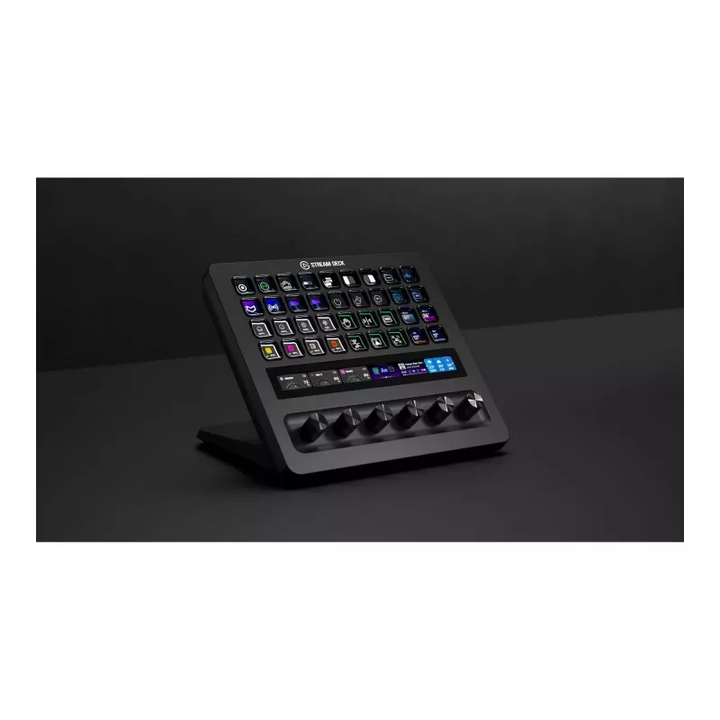 Corsair Elgato Stream Deck+ XL 10GBX9901 ovládač, 36 programovateľných klávesov, 6 otočných ovládačov, dotykový panel LCD, USB, čierny