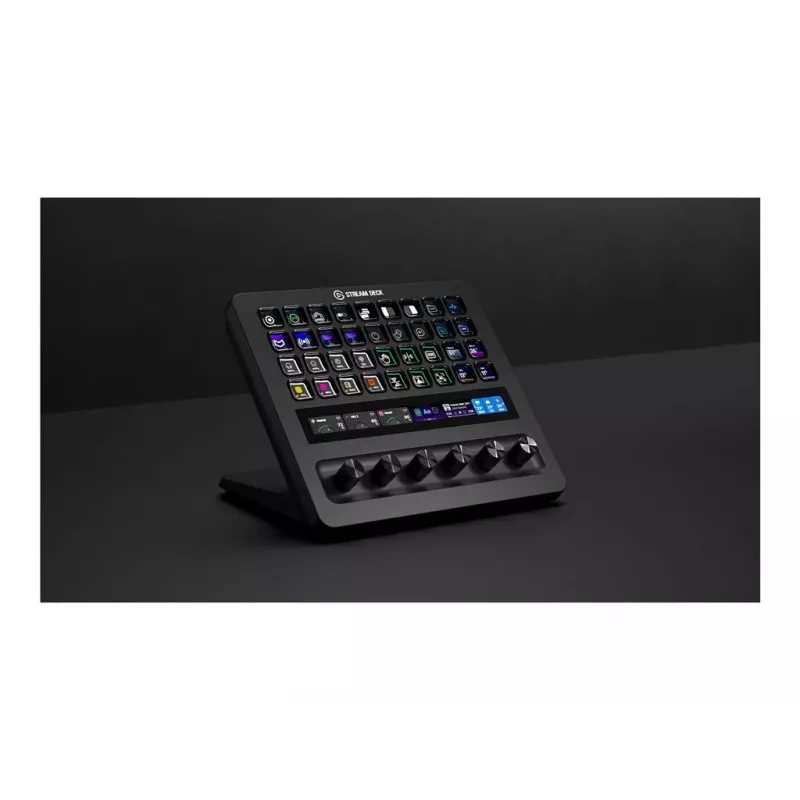 Corsair Elgato Stream Deck+ XL 10GBX9901 ovládač, 36 programovateľných klávesov, 6 otočných ovládačov, dotykový panel LCD, USB, čierny