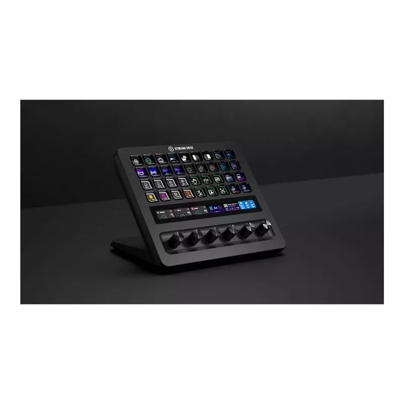 Corsair Elgato Stream Deck+ XL 10GBX9901 ovládač, 36 programovateľných klávesov, 6 otočných ovládačov, dotykový panel LCD, USB, čierny