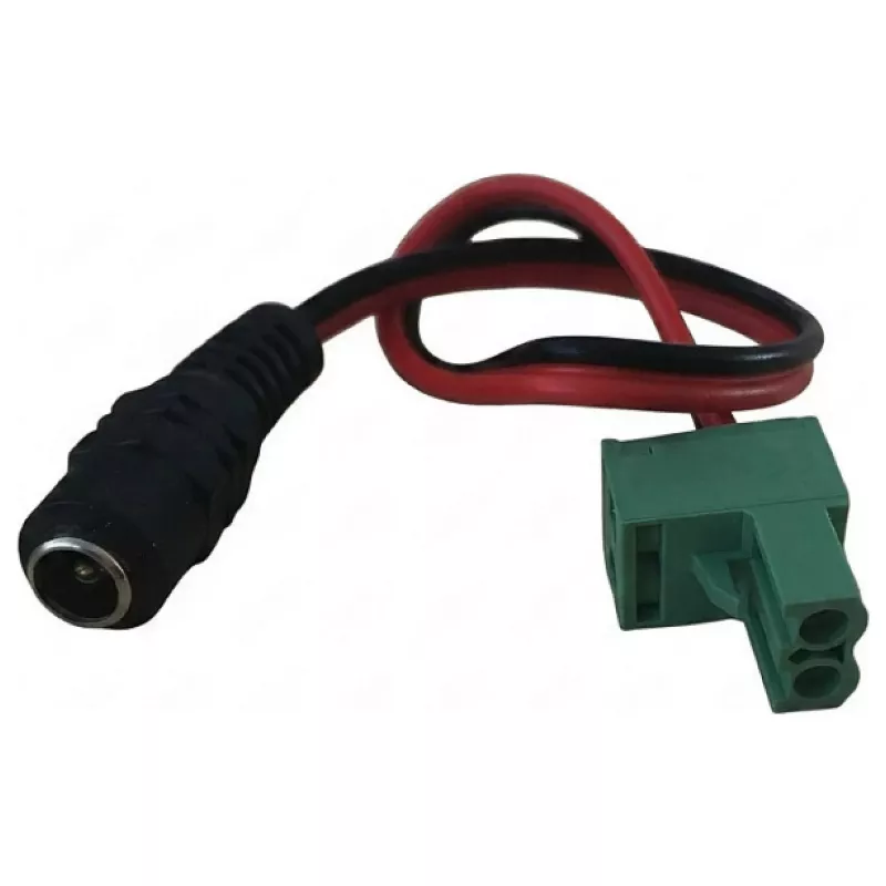 Synergy 21 LED DC Power Jack na KEFA Phoenix kompatibilný adaptérový kábel, 5,5x2,1mm konektor samica na 2-pólový konektor samec, 15cm, čierny