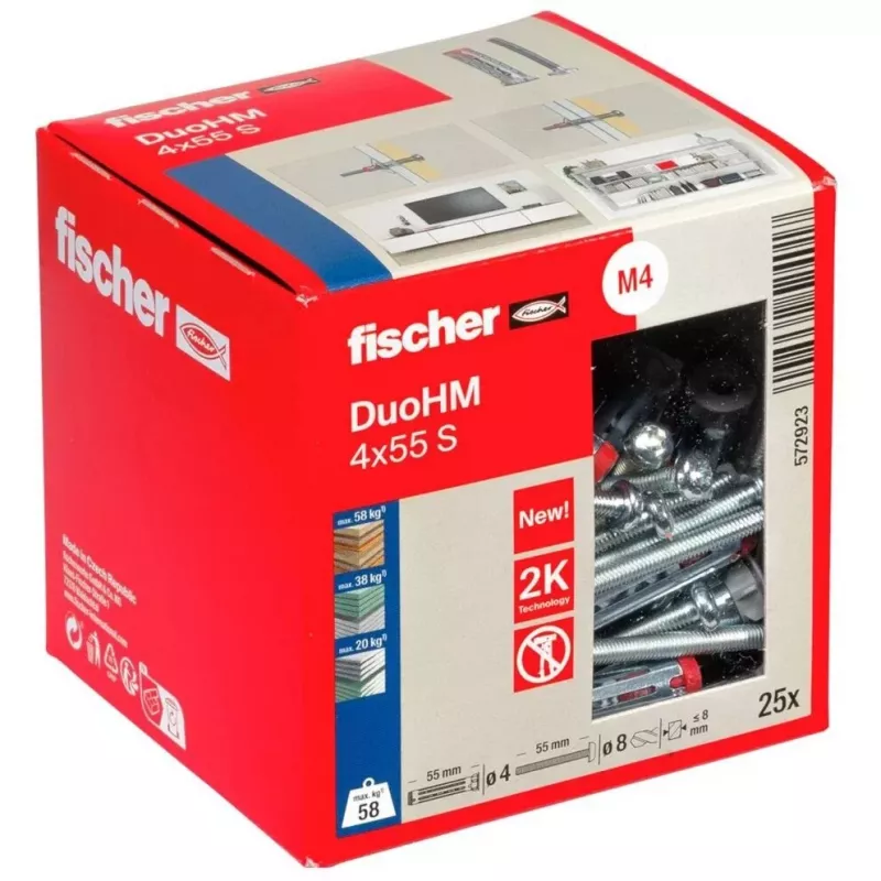 Fischer DuoHM 4x55 S TX hmoždinka do dutých stien, 25 ks