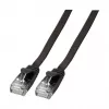 EFB RJ45 plochý patch kábel Cat.6A U/UTP PVC 0,25 m čierny