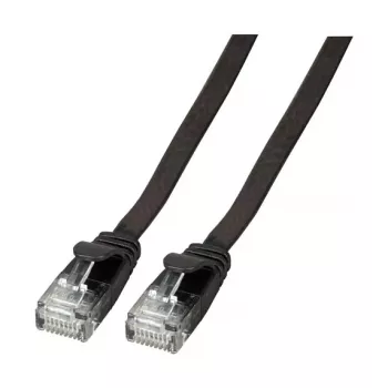 EFB RJ45 plochý patch kábel Cat.6A U/UTP PVC 0,25 m čierny
