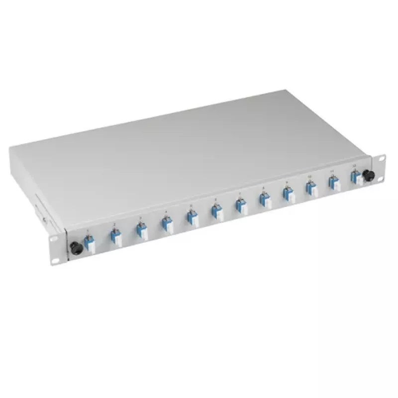 EFB Elektronik B71921L12 LC zváracia kazeta OS2 Singlemode 12 pigtailov / 6 spojok, modrá/sivá, kov, 483 mm