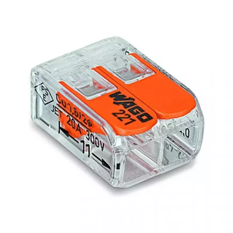 WAGO 221-412 2-vodičová kompaktná spojka, 0,2-4 mm², 100 ks