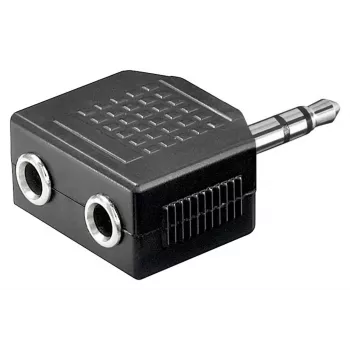 Goobay AUX adaptér pre slúchadlá 3,5 mm jack 1-na-2 rozbočovač, 0,2 m, čierny