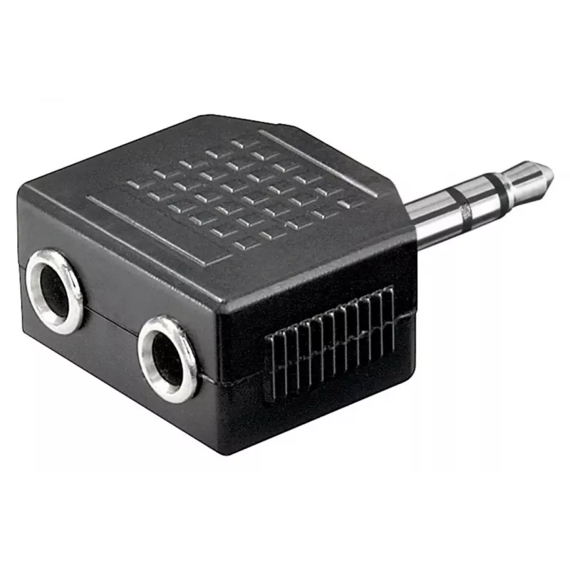 Goobay 11104 AUX adaptér pre slúchadlá, jack 3,5 mm 1 na 2, stereo