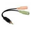 Logilink audio jack adaptér, 4-pinový, 3,5 mm stereo samec na 2x 3,5 mm samica, 0,15 m