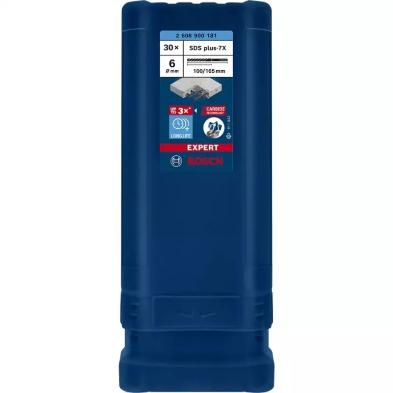 BOSCH EXPERT SDS plus-7X vrták do betónu 6mm 100mm pracovná dĺžka set 30 ks