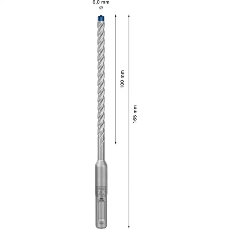 BOSCH EXPERT SDS plus-7X vrták do betónu 6mm 100mm pracovná dĺžka set 30 ks