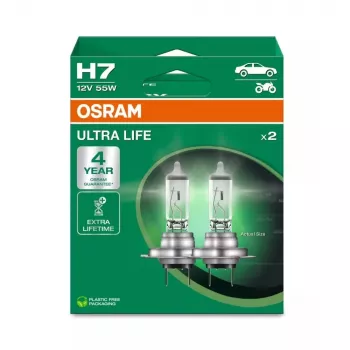 Osram H7 Ultra Life 2 ks v balení halogénové žiarovky do svetlometov 12V 55W