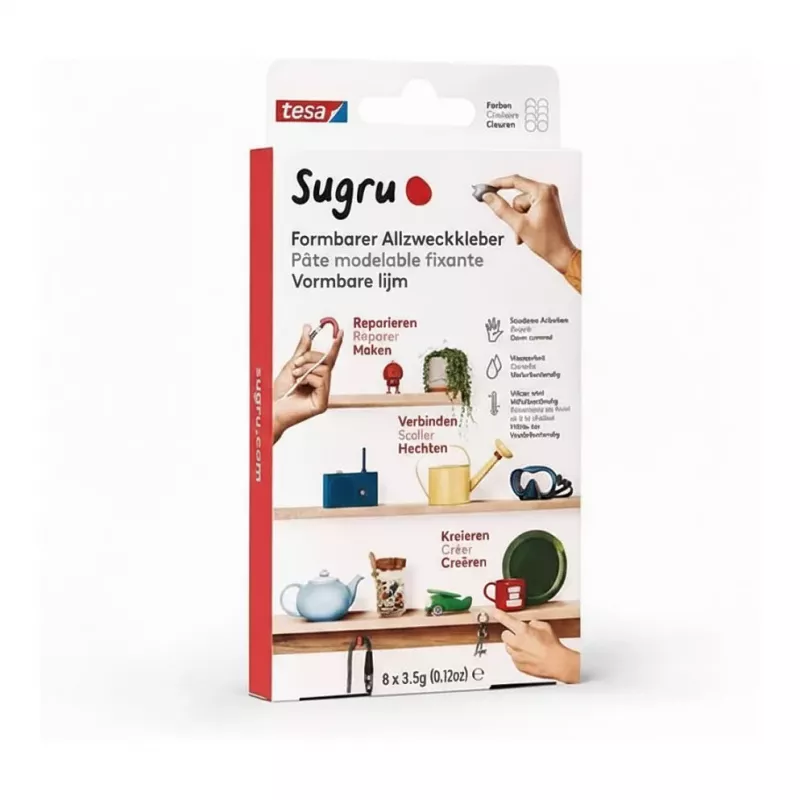 TESA Sugru formovateľné univerzálne lepidlo balenie 8 ks biele