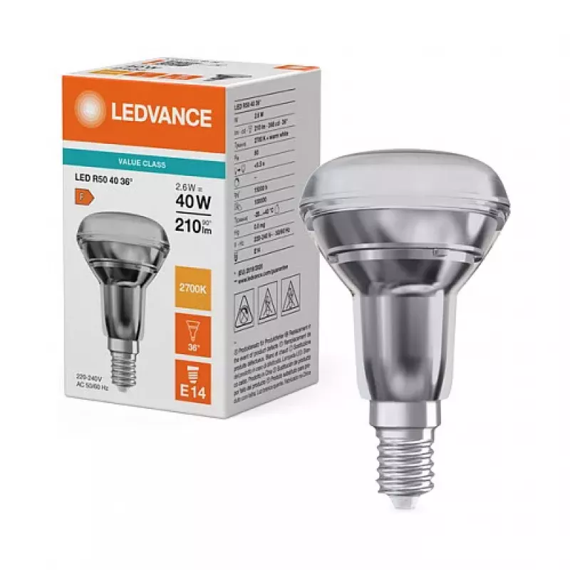 Osram R504036 2,6W 827 E14 P LED reflektorová žiarovka 210 lm 2700K teplá biela
